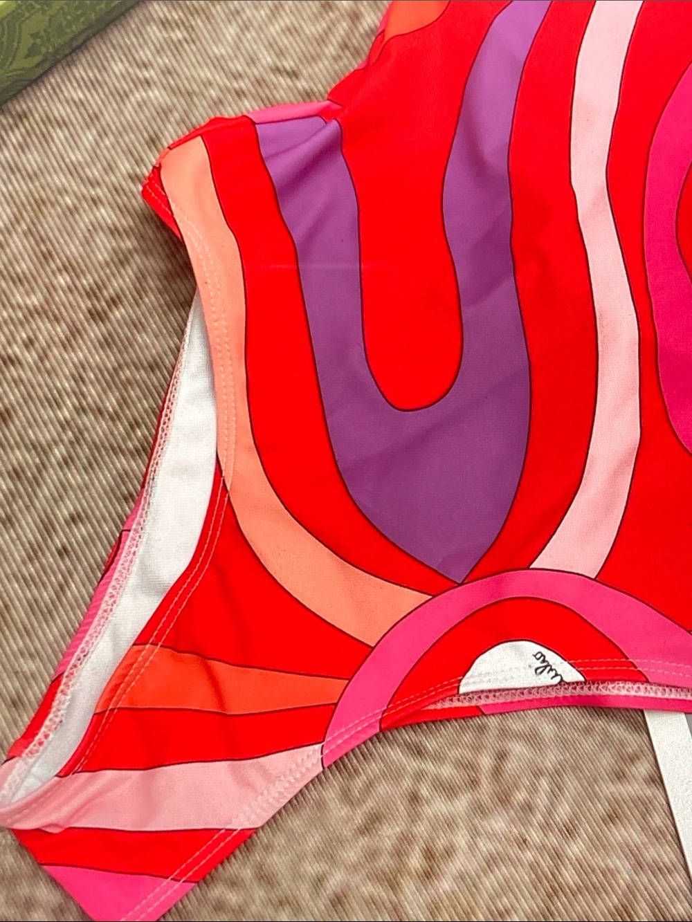 Emilio Pucci Red Pink Purple Swirl One-Piece - Picture 5 of 16